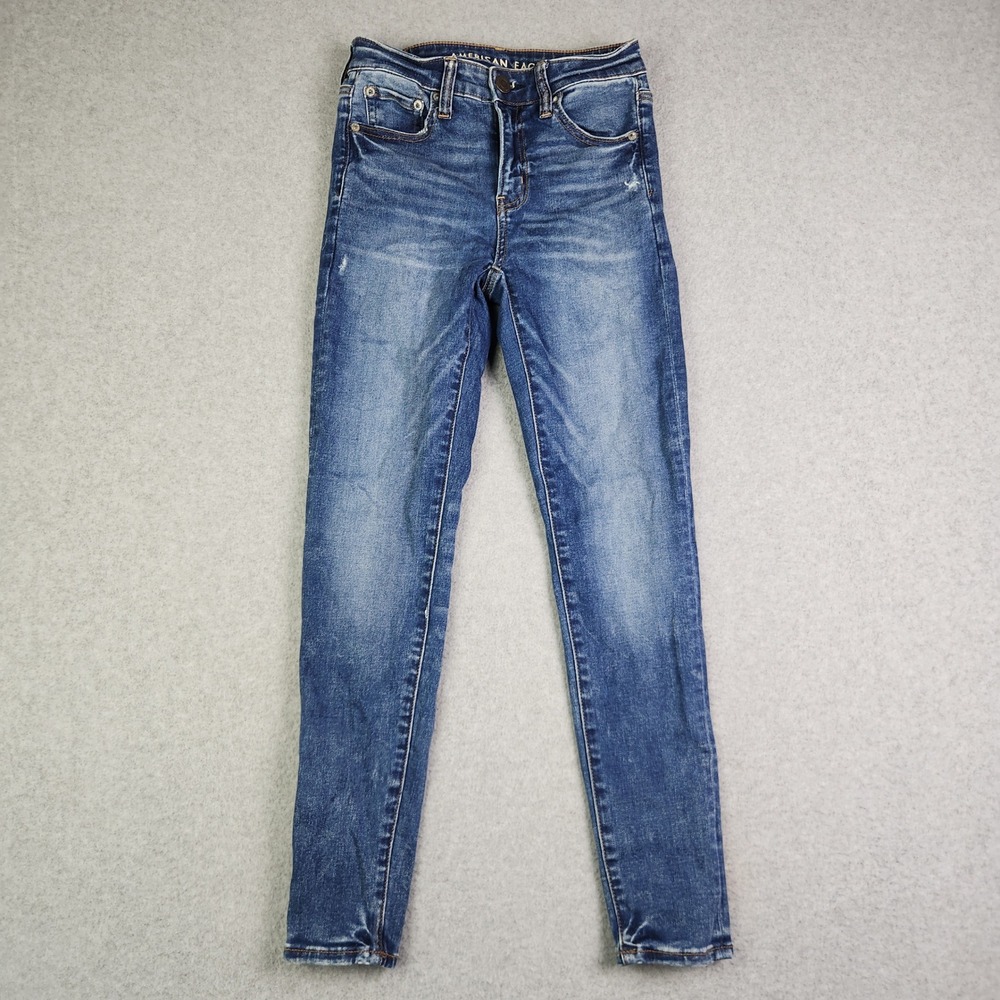 American Eagle Jegging Jeans Womens 4S Blue Super High‎ Rise Next Level Stretch